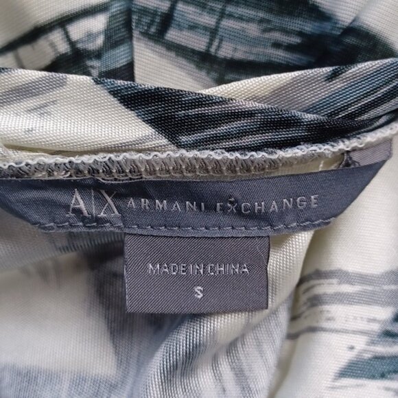 Armani Exchange Scoop Neck Stretchy Geometric Graphic Print Tee- Sz. Sm - Picture 3 of 4